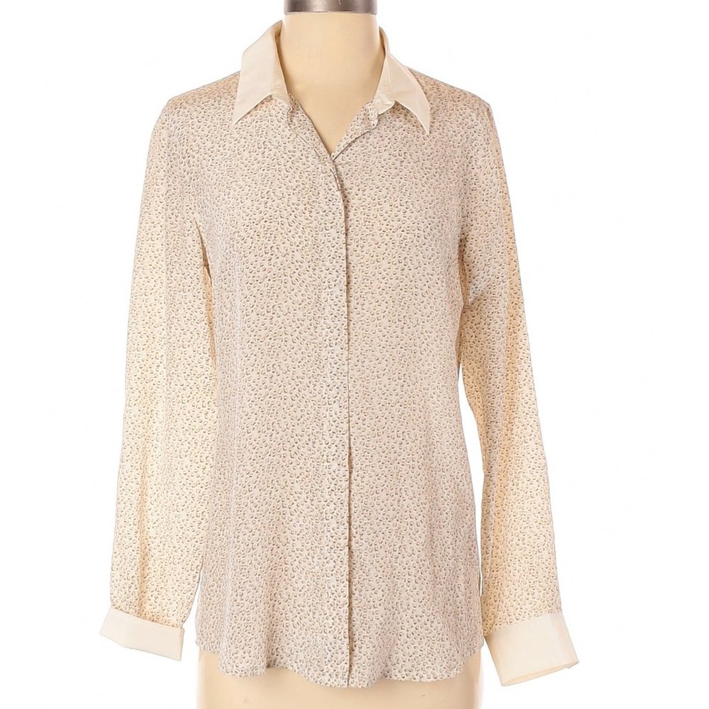 Club Monaco Long Sleeve Silk Top